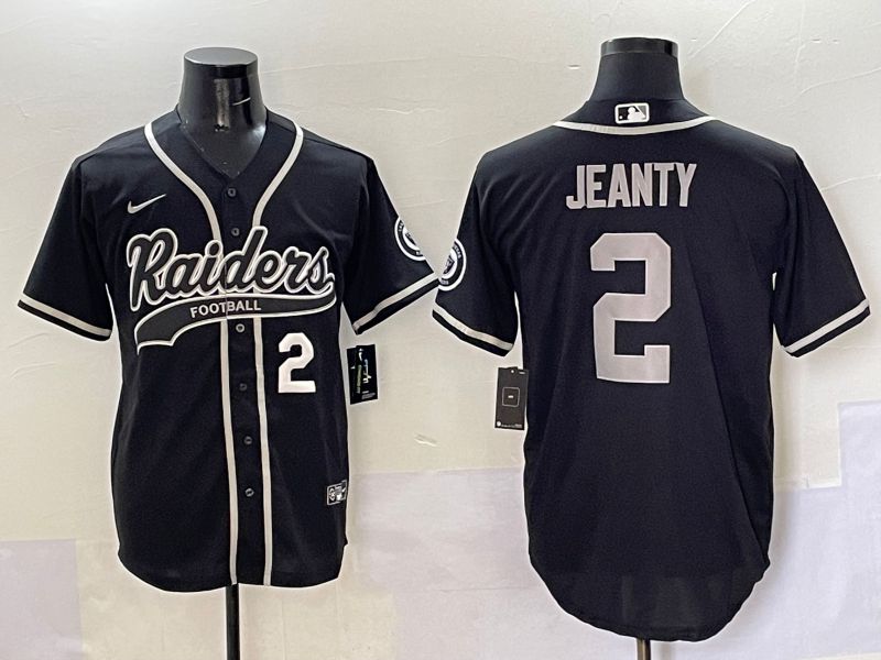 Men 2025 Oakland Raiders #2 Jeanty Black Joint Name Nike Limited NFL Jersey style 4